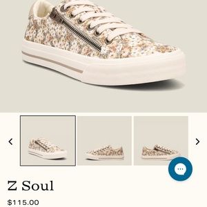 Z Soul Taos Tan Floral Canvas Shoes